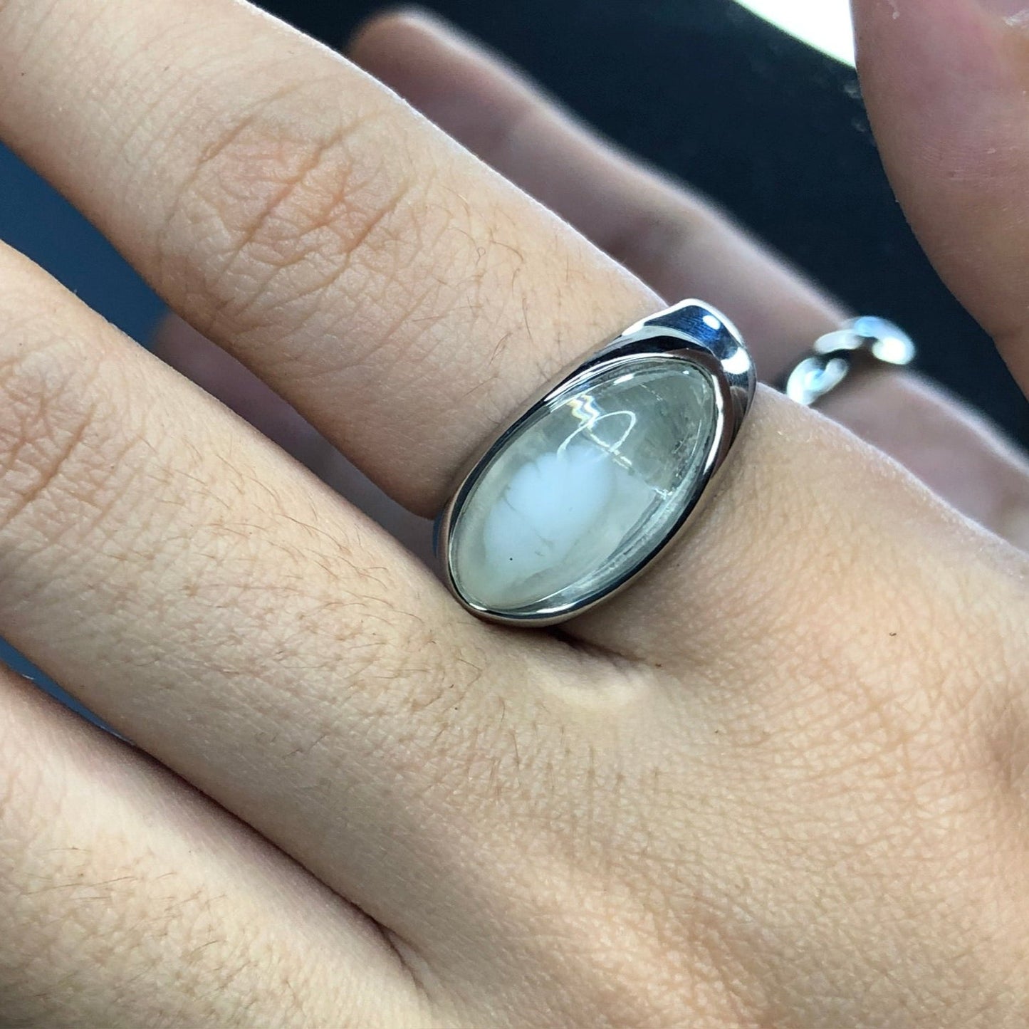 CLOUDY SMOKE STONE RING