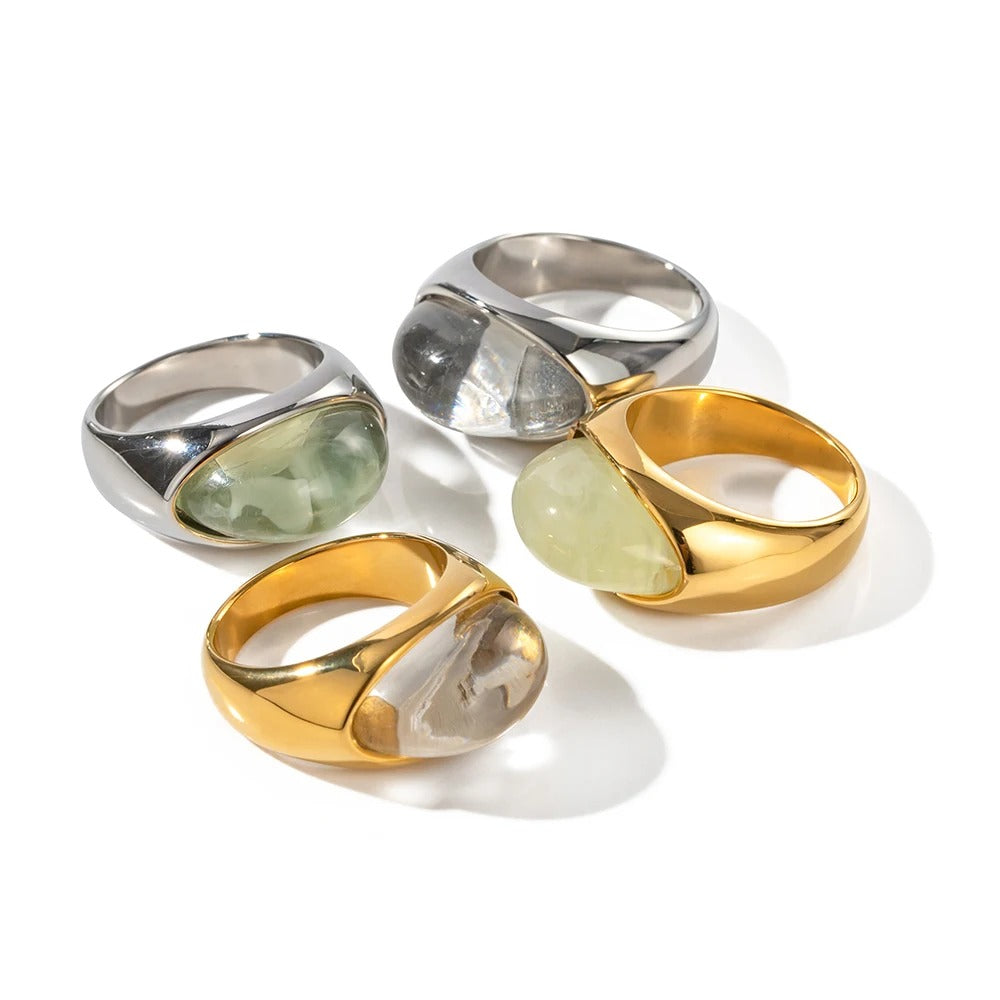 CLOUDY SMOKE STONE RING