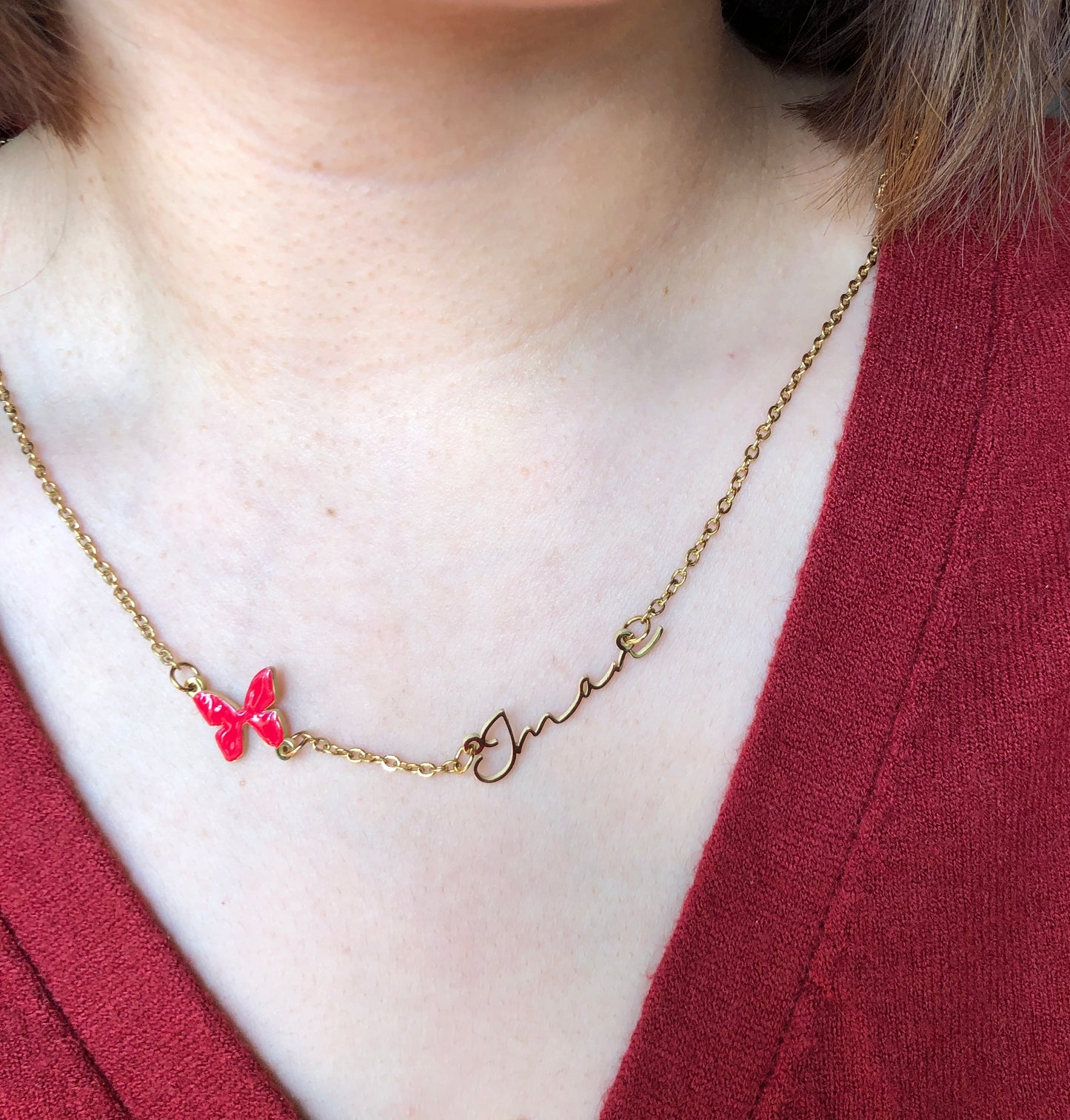 [PRE-ORDER] NAME NECKLACE + BUTTERFLY ENAMEL