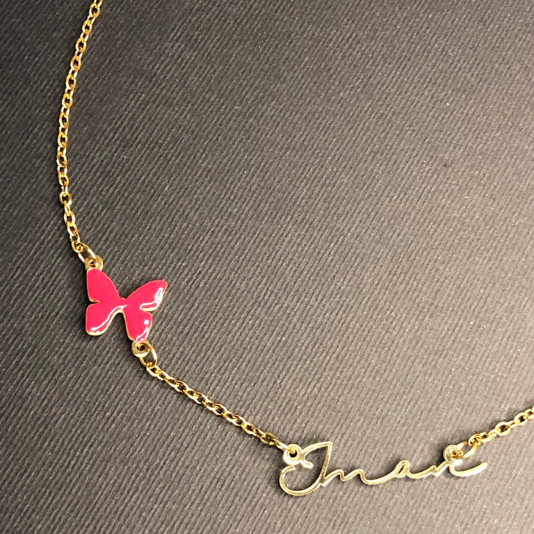 [PRE-ORDER] NAME NECKLACE + BUTTERFLY ENAMEL