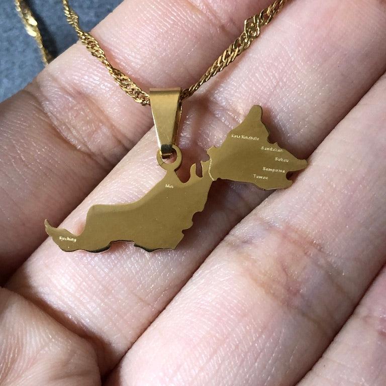 [SALE] BORNEO MAP NECKLACE SABAH SARAWAK