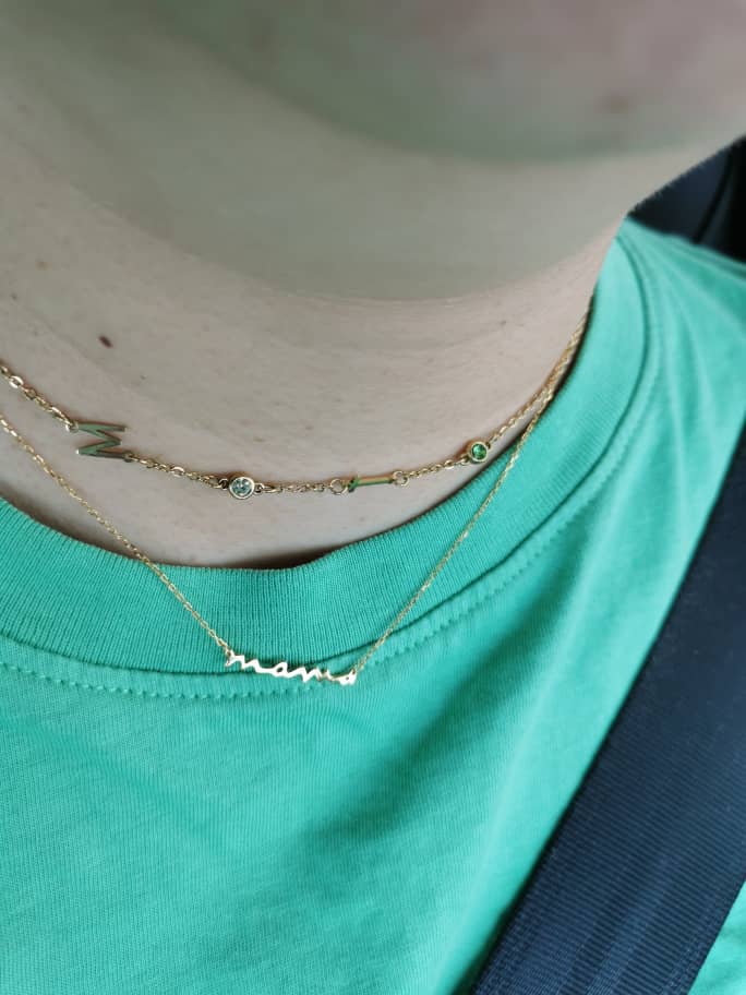 [PRE-ORDER] SIDE INITIAL BIRTHSTONE NECKLACE