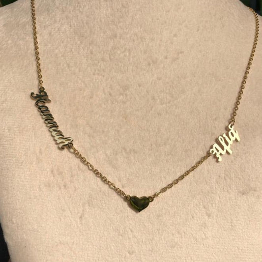 [PRE-ORDER] NAME NECKLACE - 2 NAMES + 1 HEART