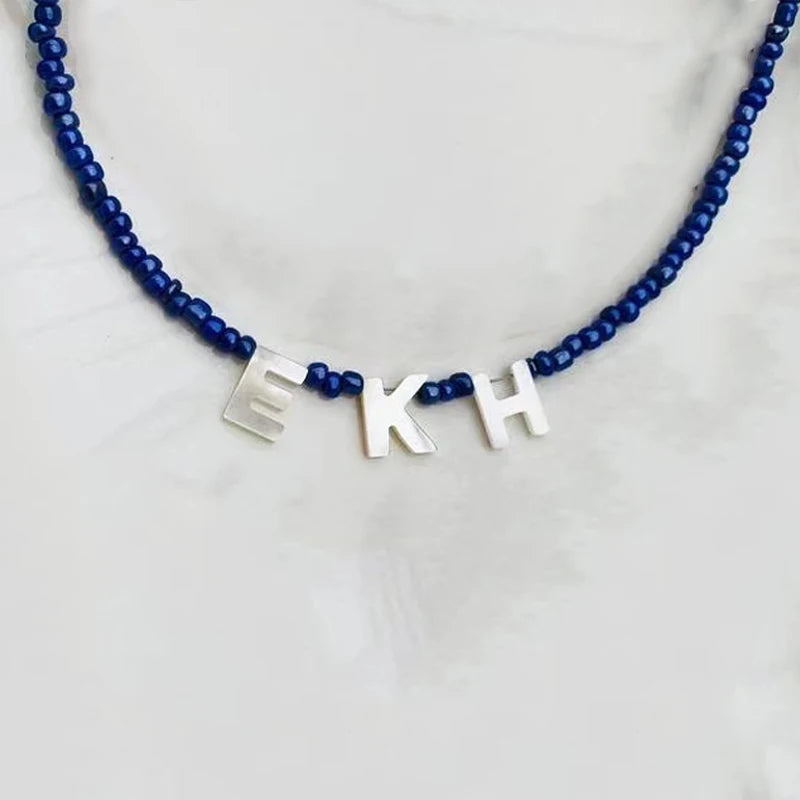 [PRE-ORDER] NAME NECKLACE BEADED SHELL LETTERS