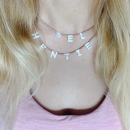 [PRE-ORDER] NAME NECKLACE BEADED SHELL LETTERS