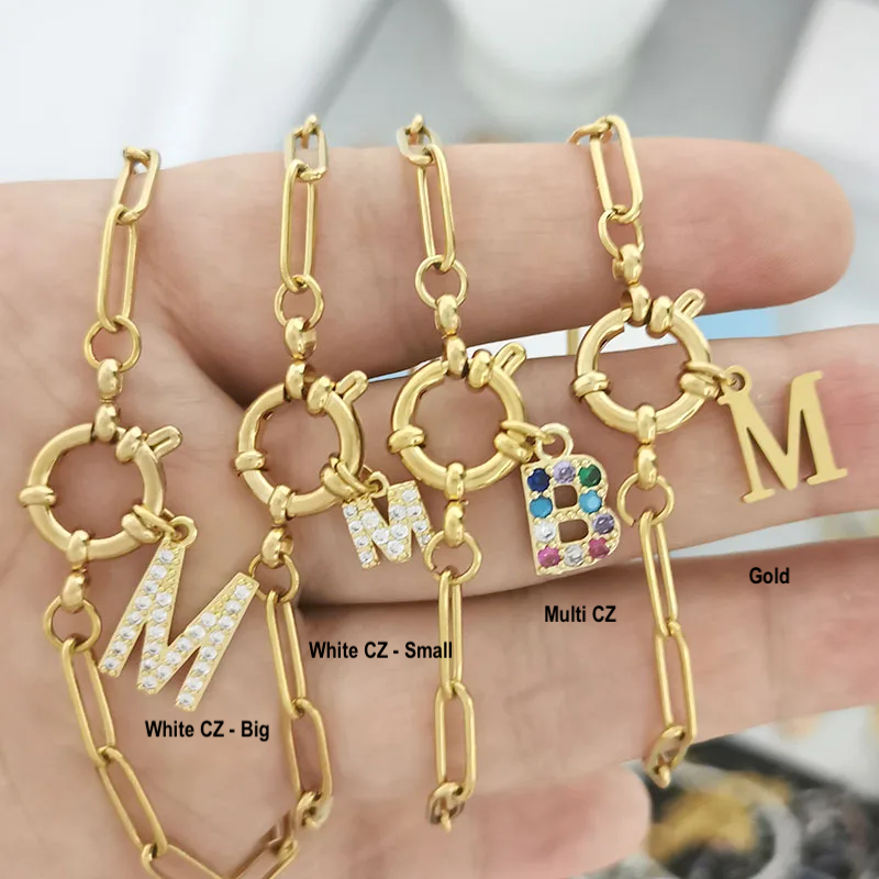 [PRE-ORDER] INITIAL CHARM PAPERCLIP BRACELET