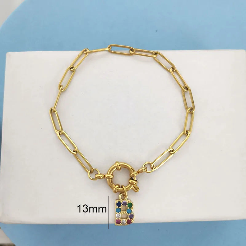 [PRE-ORDER] INITIAL CHARM PAPERCLIP BRACELET