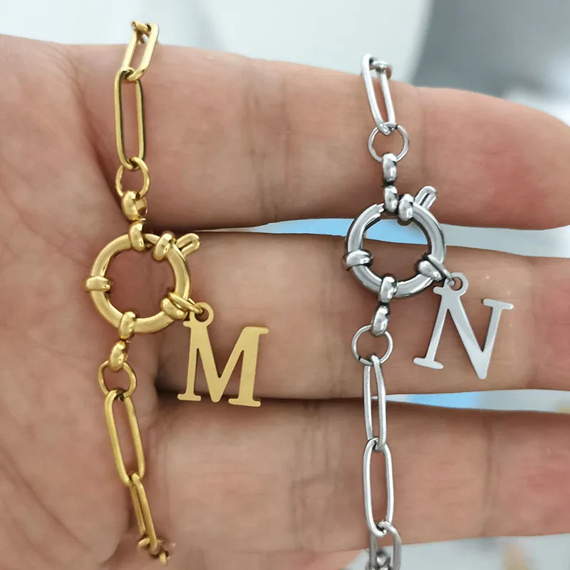 [PRE-ORDER] INITIAL CHARM PAPERCLIP BRACELET