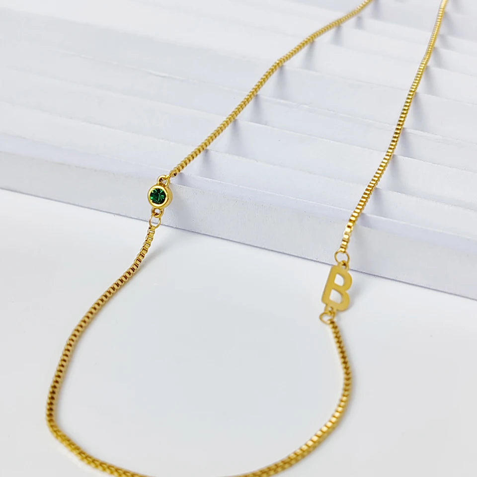 [PRE-ORDER] INITIAL DUAL BIRTHSTONE NECKLACE