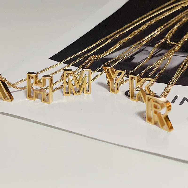[PRE-ORDER] INITIAL ALPHABET OUTLINE NECKLACE
