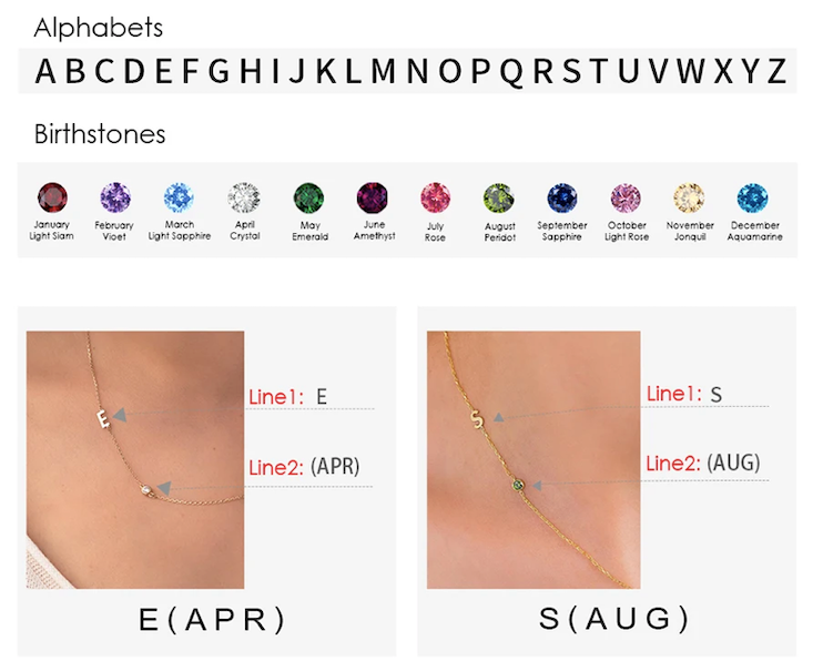 [PRE-ORDER] SIDE INITIAL BIRTHSTONE NECKLACE