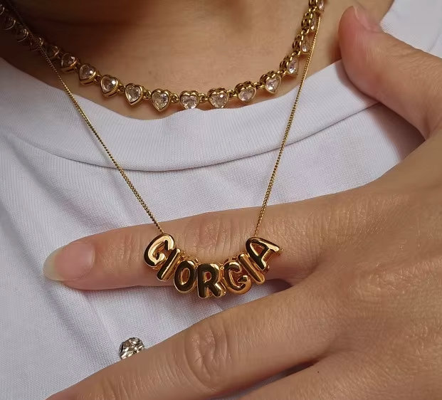 [PRE-ORDER] NAME NECKLACE 3D BUBBLE LETTERS