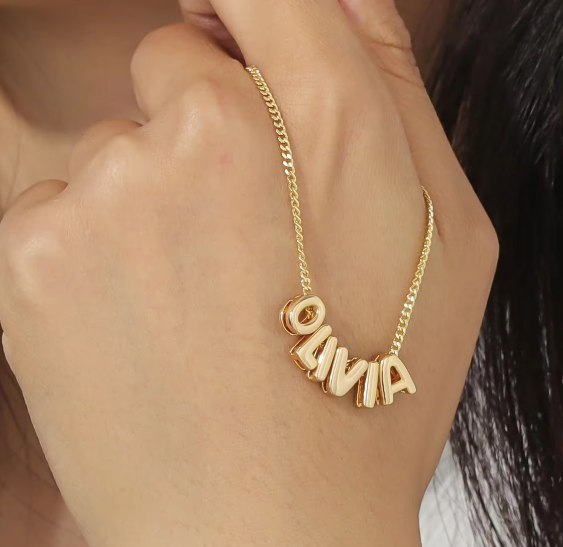 [PRE-ORDER] NAME NECKLACE 3D BUBBLE LETTERS