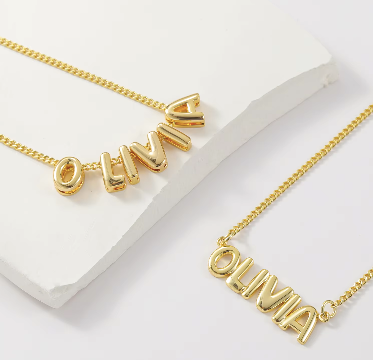 [PRE-ORDER] NAME NECKLACE 3D BUBBLE LETTERS