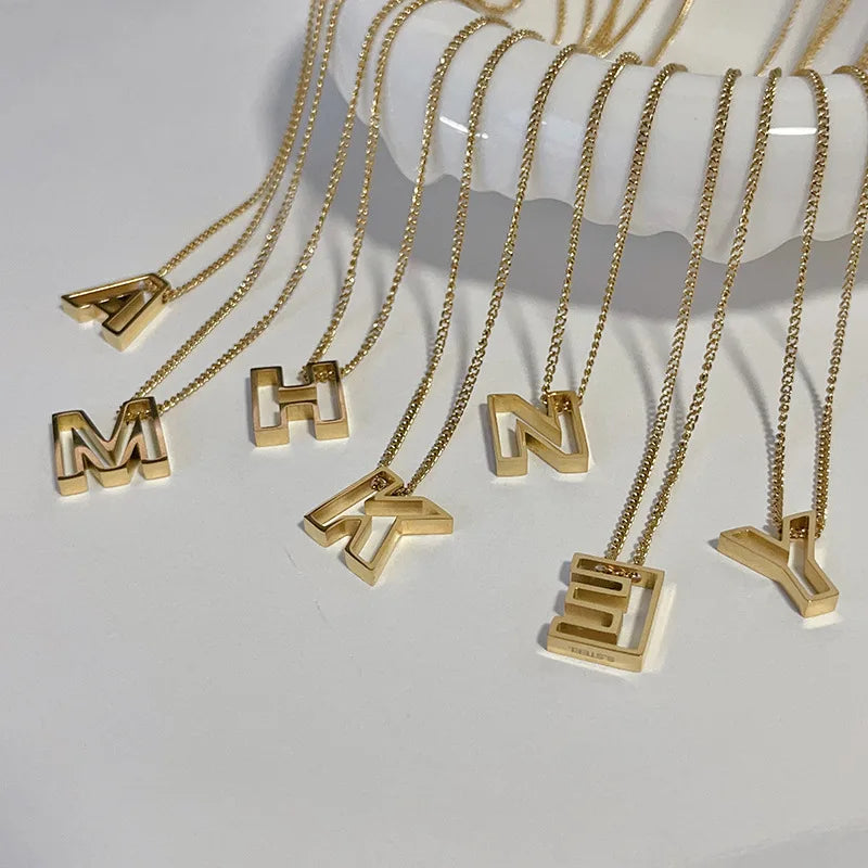 [PRE-ORDER] INITIAL ALPHABET OUTLINE NECKLACE