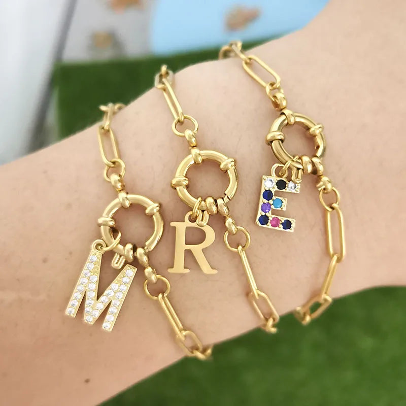 [PRE-ORDER] INITIAL CHARM PAPERCLIP BRACELET