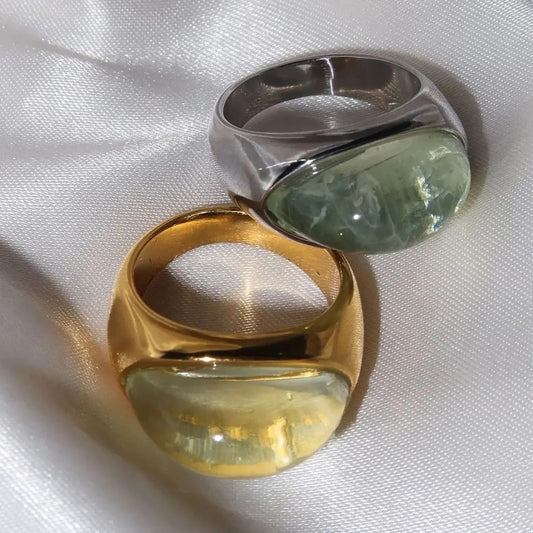 CLOUDY SMOKE STONE RING