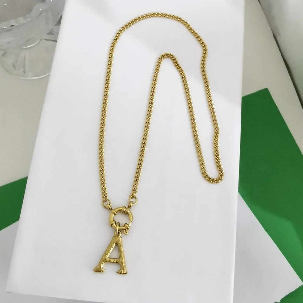 [PRE-ORDER] XL INITIAL ALPHABET CHUNKY CUBAN CHAIN NECKLACE