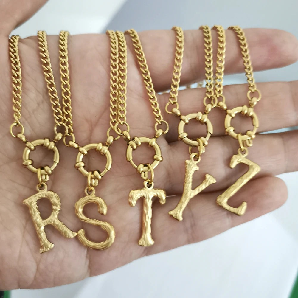 [PRE-ORDER] XL INITIAL ALPHABET CHUNKY CUBAN CHAIN NECKLACE