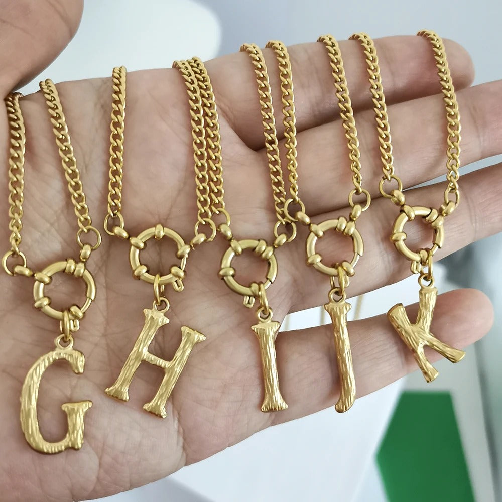 [PRE-ORDER] XL INITIAL ALPHABET CHUNKY CUBAN CHAIN NECKLACE