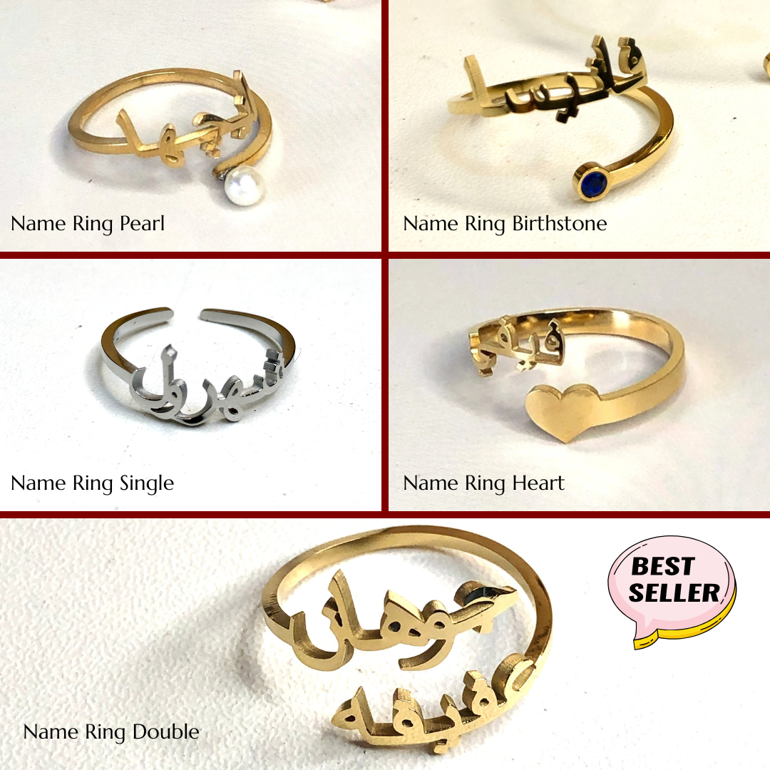 [BUNDLE SET] BEST OF TWO: NAME RING + NAME BANGLE