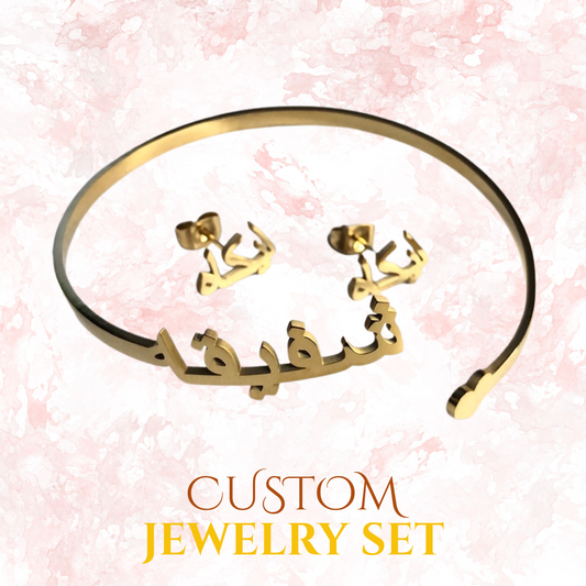 [BUNDLE SET] BEST OF TWO: NAME BANGLE + NAME EARRING