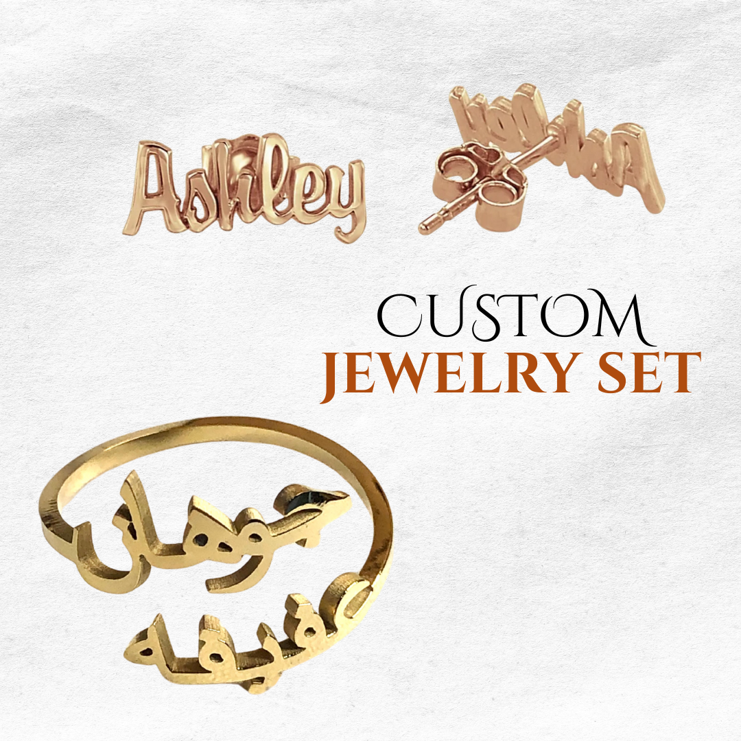 [BUNDLE SET] BEST OF TWO: NAME RING + NAME EARRING