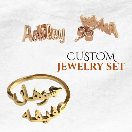 [BUNDLE SET] BEST OF TWO: NAME RING + NAME EARRING